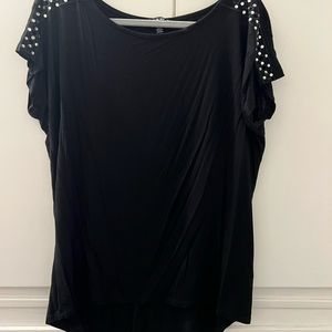 Black Rhinestone T